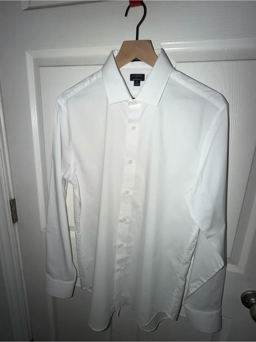 J. Crew Men's White Spread Collar Dress Shirt